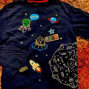 Baby Blue Long Sleeved Space Shirt